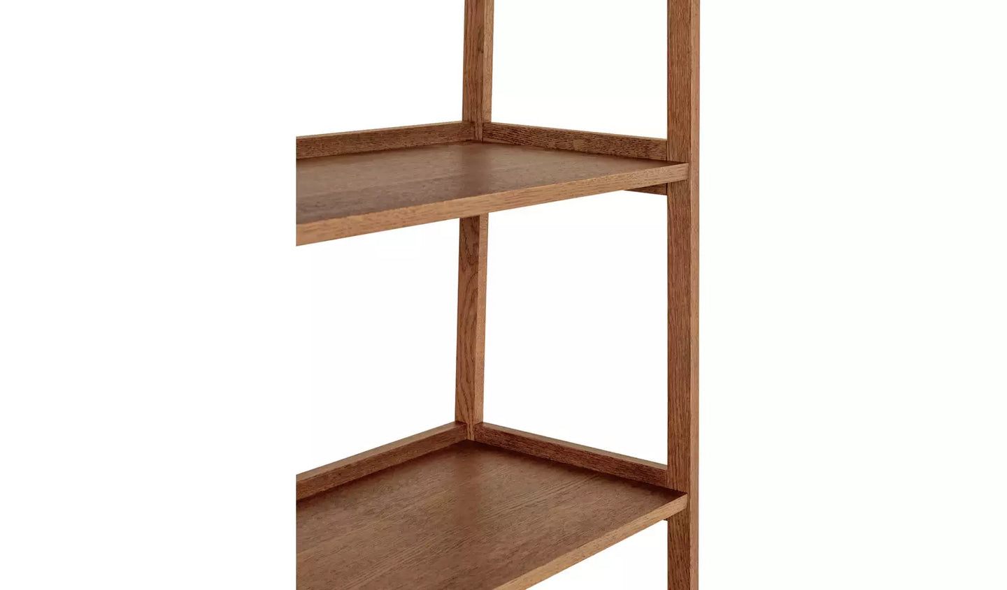 Assembled Habitat Marston Oak Veneer Bookcase - Walnut Stain